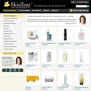 "SkinTour" top 50 products page